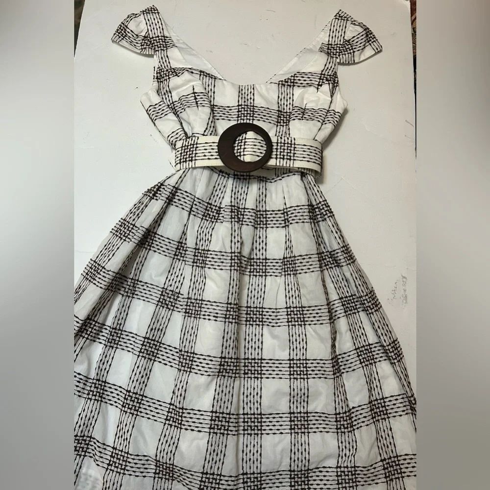 Shoshanna Anthropologie brown & white dress size 6